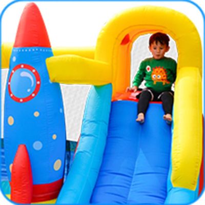 MYTS Rocket Design Inflatable Bounce Slide Water Park Bouncy Castle House